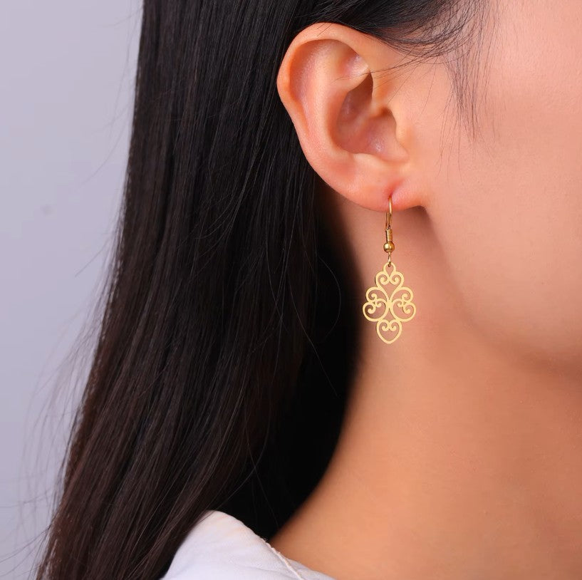 Teens' and Mothers' Earrings:  Surgical Steel, Festive, Gold IP Hook Earrings