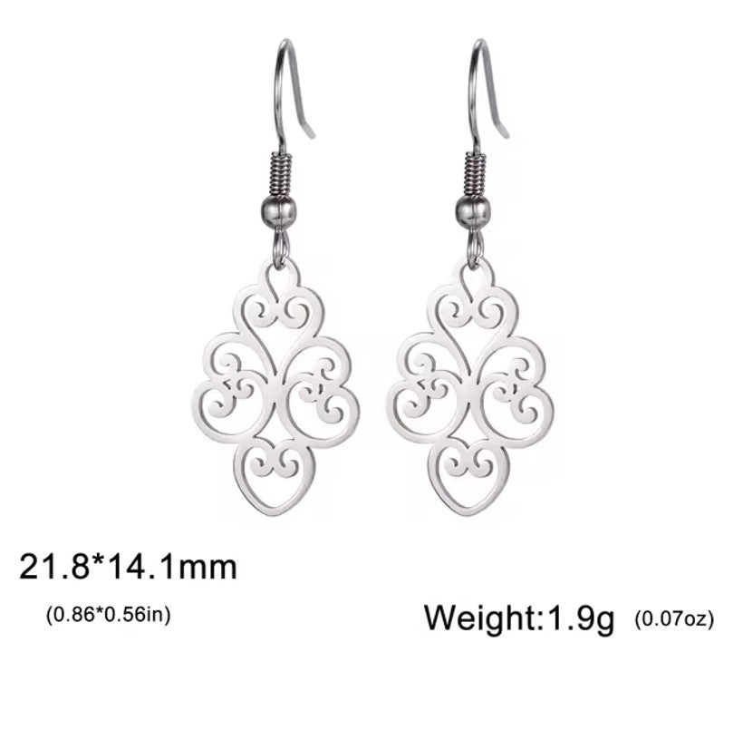 Teens' and Mothers' Earrings:  Surgical Steel, Festive, Gold IP Hook Earrings