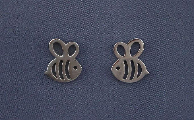 Children's Earrings:  Surgical Steel Buzzy Bees with Screw Backs