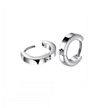 Children's, Teens' and Mothers' Earrings:  Hypoallergenic Steel Huggie Hoops 14mm