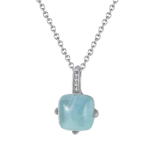 Children's, Teens' and Mothers' Necklaces:  Sterling Silver, Aquamarine Necklaces with gift box
