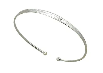 Children's and Teens' Bracelets:  Hammered Sterling Silver Cuff Bangles