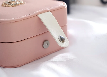 Girls' double-layer jewellery organiser with mirror and compartments