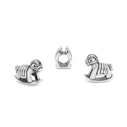 Mothers' and Children's Beads:  Sterling Silver European style Rocking Horse Beads