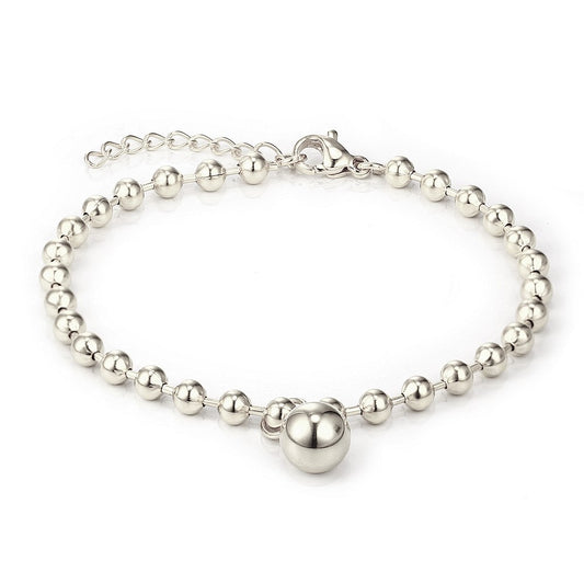 Children's Bracelets:  Surgical Steel Ball Bracelets with Ball Charm