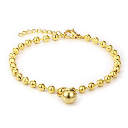 Children's Bracelets:  Surgical Steel, Gold IP, Ball Bracelets with Ball Charm 8 - teens