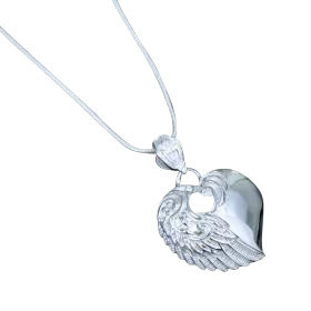 Mothers' and Teenagers' Necklaces:  Silver Plated Angel Wing Necklaces on Snake Chain NOW HALF PRICE