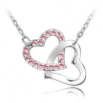 Children's, Teens' and Mothers' Necklaces:  Sterling Silver Linked Hearts Necklaces