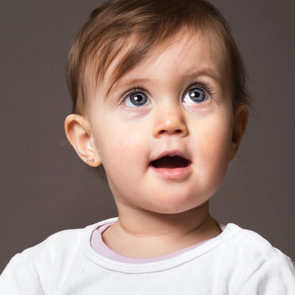 Baby and Children's Earrings:  14k Rose Gold over Sterling Silver Dolphins with CZ