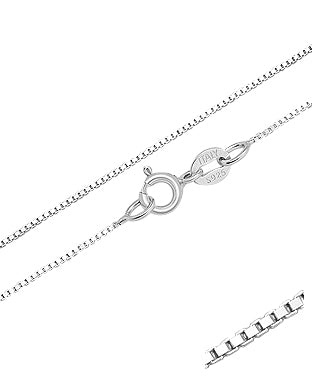 Children's Chains:  Sterling Silver Box Chain 16 inches (40cm) Made in Italy