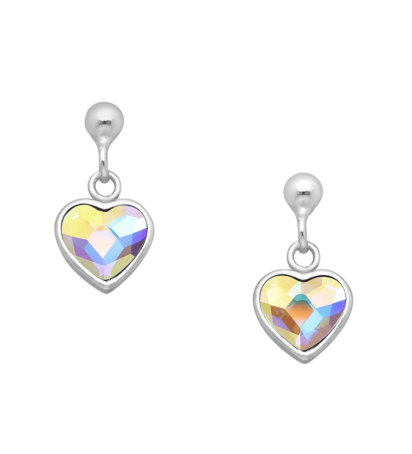 Children's Earrings:  Sterling Silver Swarovski Royal Blue Very Special Heart Earrings