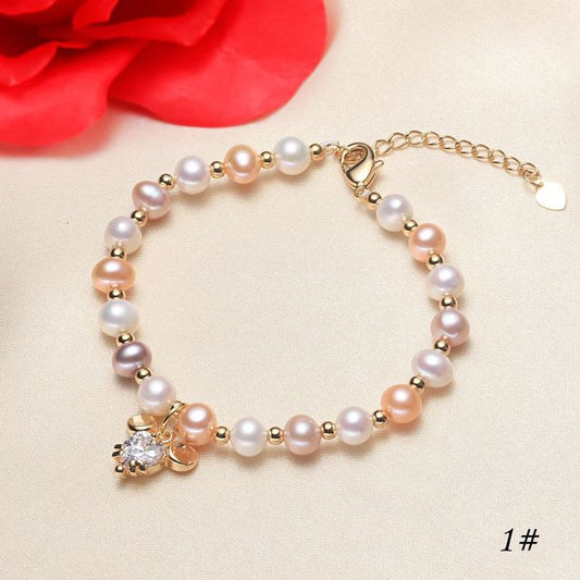 Children's Bracelets:  14k Gold over Sterling Silver AAA Freshwater Pearl Bracelets with Gift Box