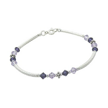 Teens' and Children's Bracelets:  Sterling silver, Amethyst CZ Bracelets for Older Girls