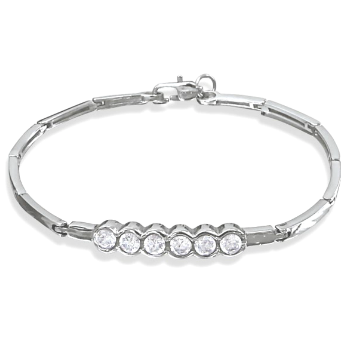 Children's and Teens' Bracelets:  Surgical Steel Hypoallergenic Bracelets with Clear CZ