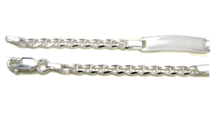Children's Bracelets:  Sterling Silver, Sturdy, Italian, Marina ID Bracelets for Children