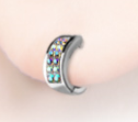 Teens' and Mothers' Earrings:  Surgical Steel, White, AAA AB Crystal Huggies