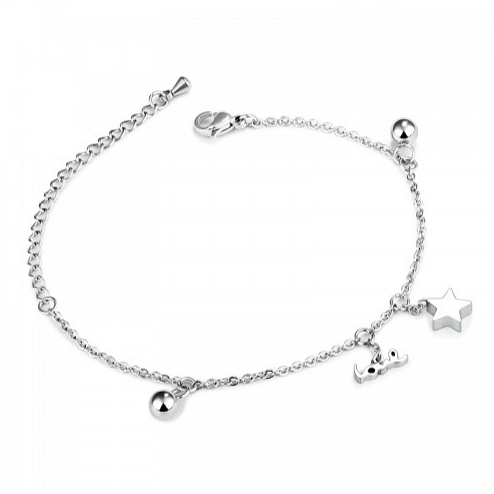 Baby and Children's Bracelets:  Surgical Steel Bracelet with Ball, Star and "love" Charms Age 1 - 10