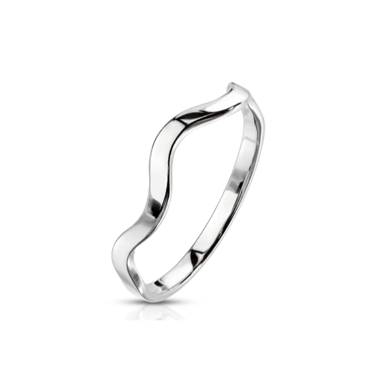 Children's and Teens' Rings:  Surgical Steel Wave Ring Size 7