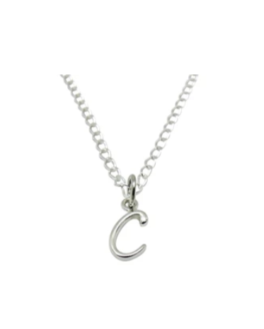 Baby and Children's Necklaces:  Sterling Silver Initial"C"