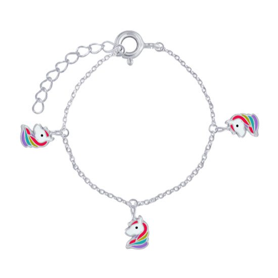 Baby and Children's Bracelets:  Sterling Silver Unicorn Charm Bracelets