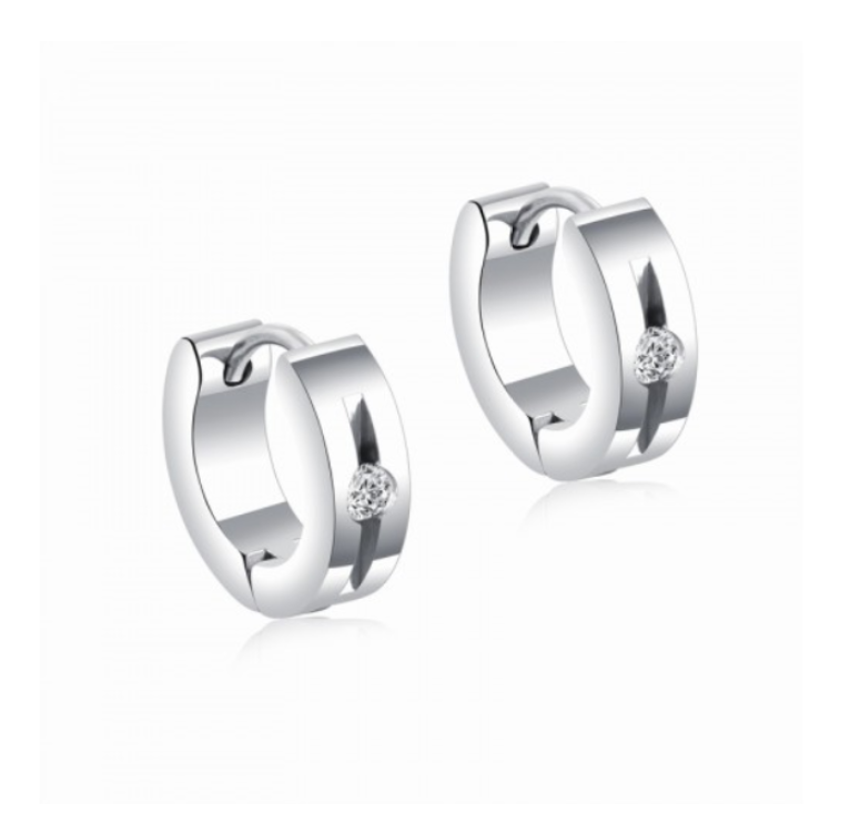 Children's, Teens' and Mother's Earrings:  Titanium Huggies with CZ