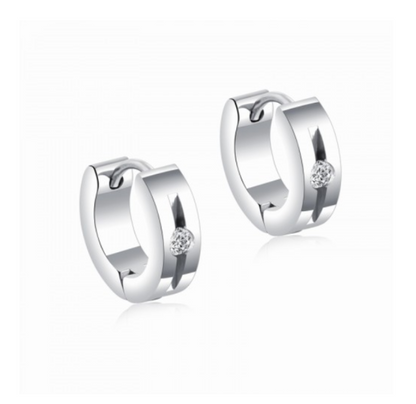 Children's, Teens' and Mother's Earrings:  Titanium Huggies with CZ