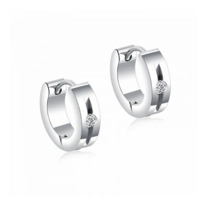 Children's, Teens' and Mothers' Earrings:  Set of 2 Pairs of Titanium Huggies with CZ