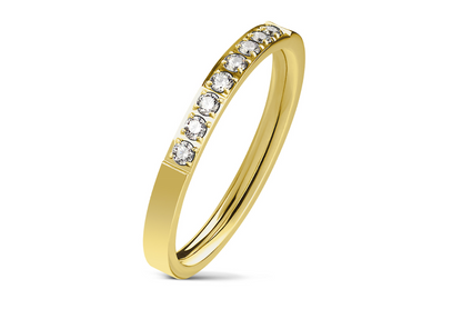 Children's Rings:  Surgical Steel, Rose Gold IP, with AAA White CZ in sizes 5 & 6 & 7