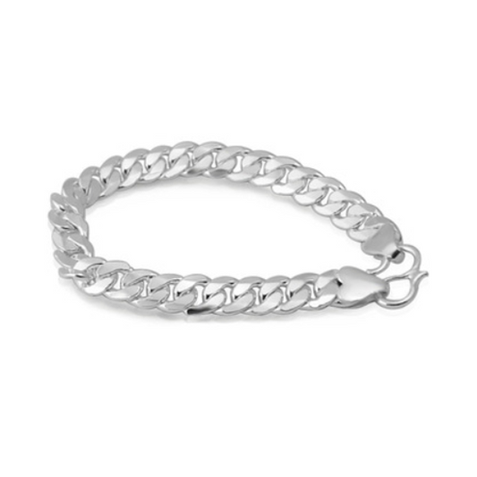 Baby Bracelets:  Sterling Silver Chunky Flat Cuban Curb Baby Bracelets with a "twist" with Gift Box