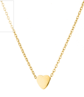 Children's, Teens' and Mothers' Necklace:  Polished, Surgical Steel, Minimalist Heart Necklace