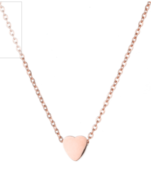 Children's, Teens' and Mothers' Necklace:  Surgical Steel, Gold IP, Minimalist Heart Necklace
