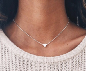 Children's, Teens' and Mothers' Necklace:  Surgical Steel, Rose Gold IP, Minimalist Heart Necklace