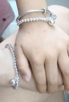 Children's & Teens Bracelets:  Sterling Silver Ball Bracelet 16cm, with Ball Charm and Gift Box