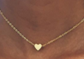 Children's, Teens' and Mothers' Necklace:  Polished, Surgical Steel, Minimalist Heart Necklace