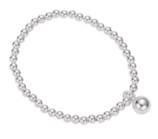 Children's Bracelets:  Sterling Silver Ball Bracelet 16cm, with Ball Charm and Gift Box