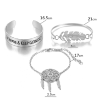 Children's, Teens' and Mothers' Fashion Layered Bracelet Sets - Dreamcatcher Feather
