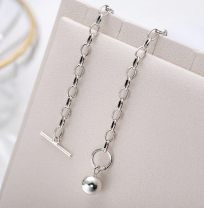 Children's, Teens' and Mothers' Necklaces: Silver Plated Ball Necklace - Chunkier Style 45cm