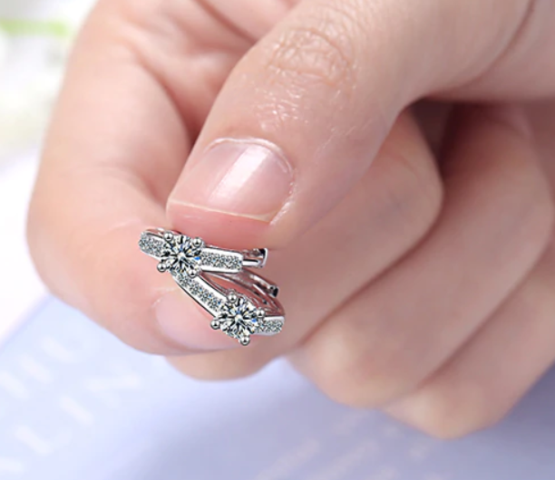 Children's Earrings:  Sterling Silver Huggies with 5mm Solitaire CZ + Small CZ Age 5 - Teens