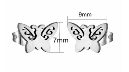 Children's and Teens' Earrings:  Surgical Steel Butterfly Earrings