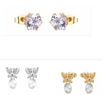 Children's, Teenagers' and Mothers' Earrings:  Surgical Steel x 3 pair Gift Pack 15 NOW ON SPECIAL