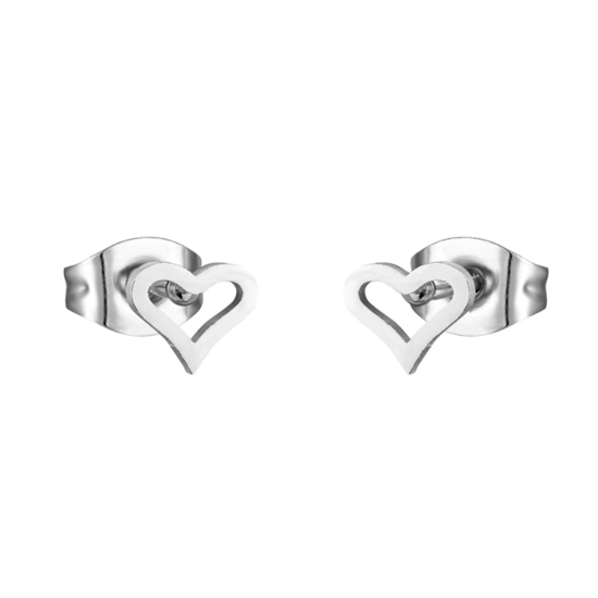 Children's Earrings:  Surgical Steel Open Heart Earrings