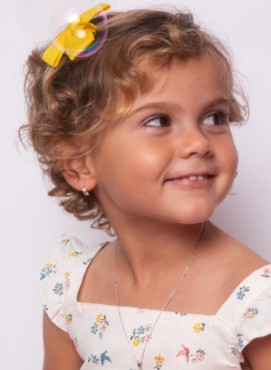 Toddlers and Children's Earrings:  Sterling Silver XOX CZ Huggies 8mm Internal Diameter