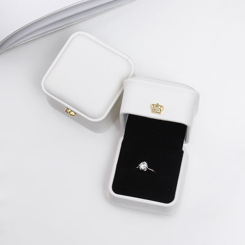 Gift Boxes - Premium - White PU Leather, Black Velvet Interior
