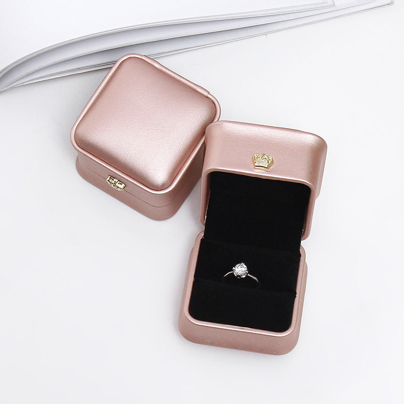 Gift Boxes - Premium - Pink PU Leather, Black Velvet Interior
