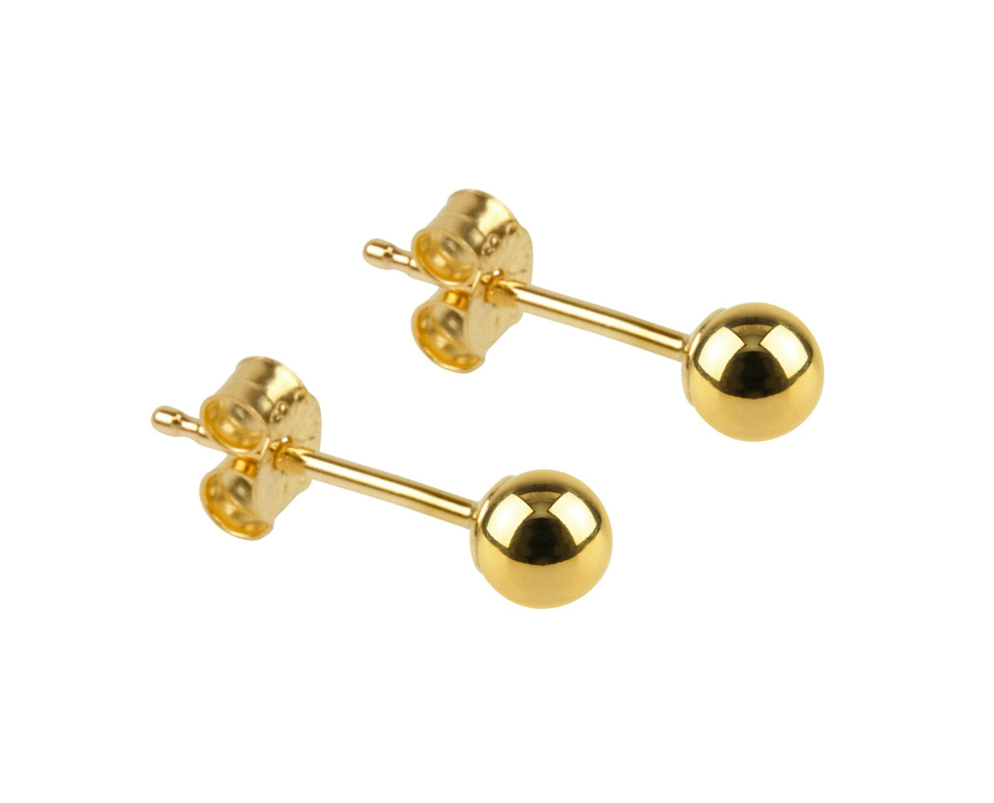 Baby and Children's  Earrings:  9k Gold Baby Ball Stud Earrings 4mm