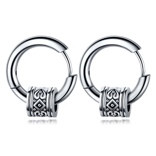 Children's, Teens' and Mothers' Earrings:  Surgical Steel Hoops with Bali Charm