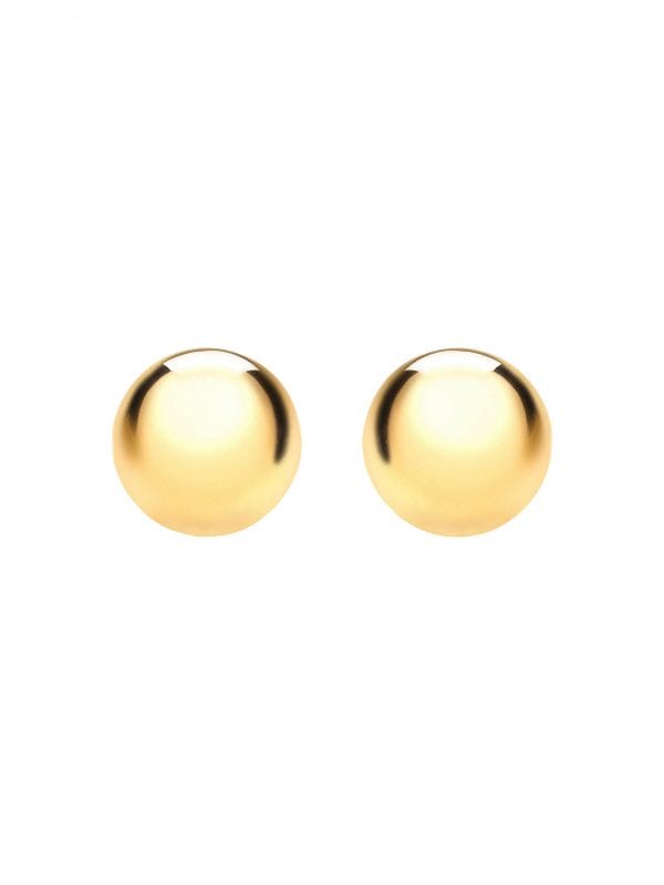 Children's, Teens' and Mothers' Earrings:  14k Gold 5mm Ball Studs with Push Backs with Gift Box