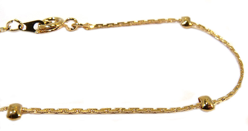Children's Anklets:  Gold Plated Children's Anklet Featuring Tiny Gold Studs