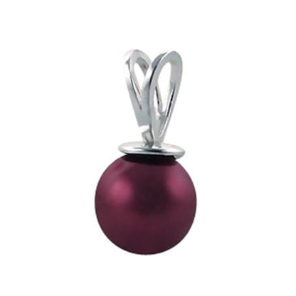 Pearl pendant necklace featuring a glossy black glass pearl and sterling silver fittings.