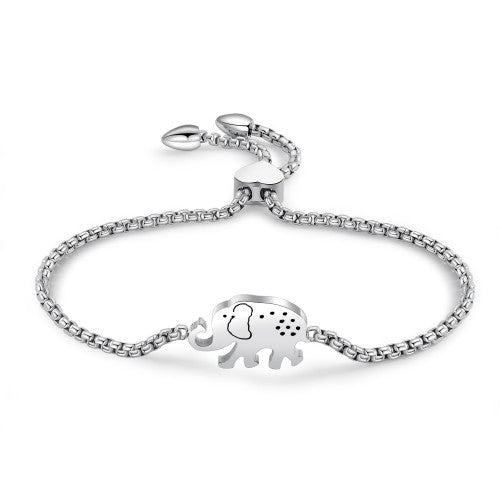 Children's Bracelets:  Surgical Steel Adjustable Bolo Bracelets with Elephant, with Gift Box